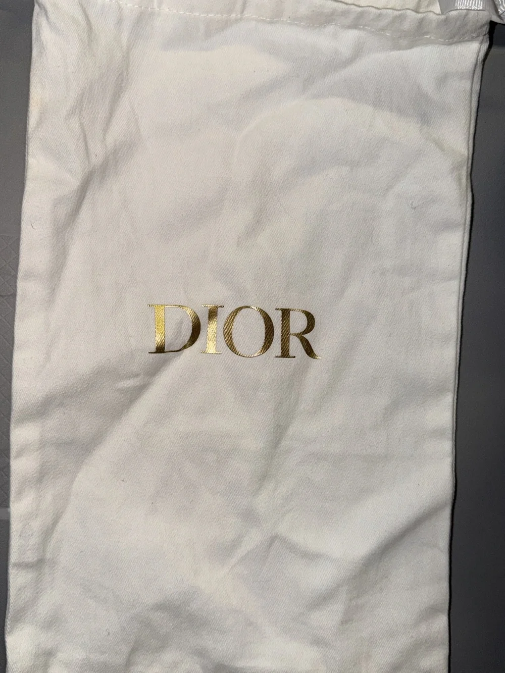 Dior Black Velvet Embroidered Logo Cosmetic Pouch